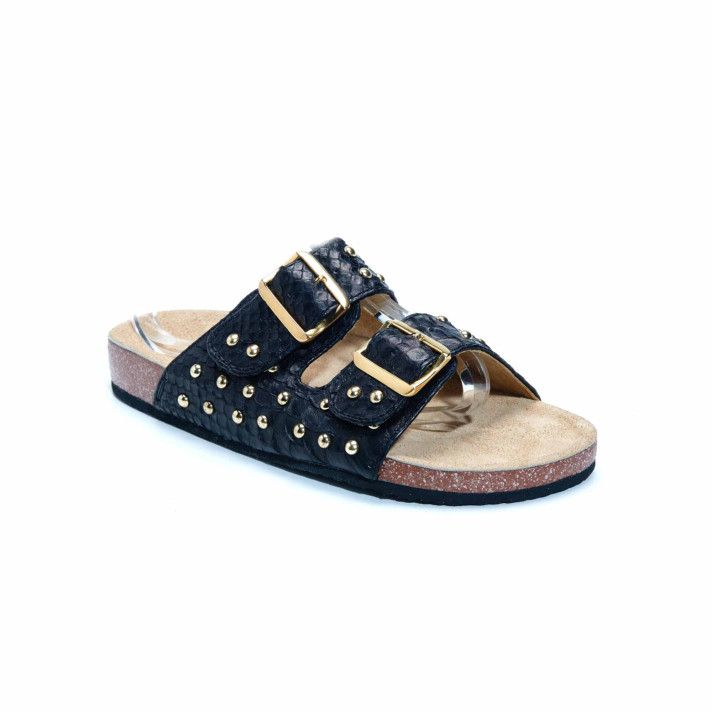 ODETTE NOIRES PYTHON CLOUS DORES CLARIS VIROT