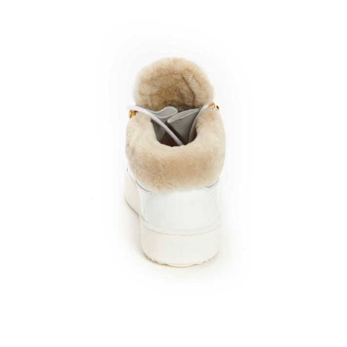 BASKETS KRISS BLANCHES FOURREES GIUSEPPE ZANOTTI