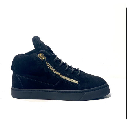 BASKETS KRISS FOURREES NOIRES GIUSEPPE ZANOTTI
