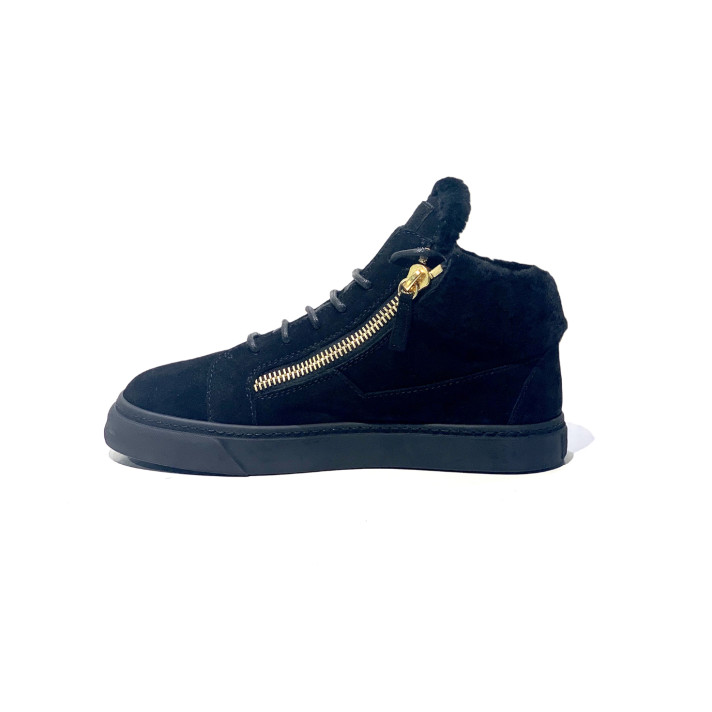BASKETS KRISS FOURREES NOIRES GIUSEPPE ZANOTTI