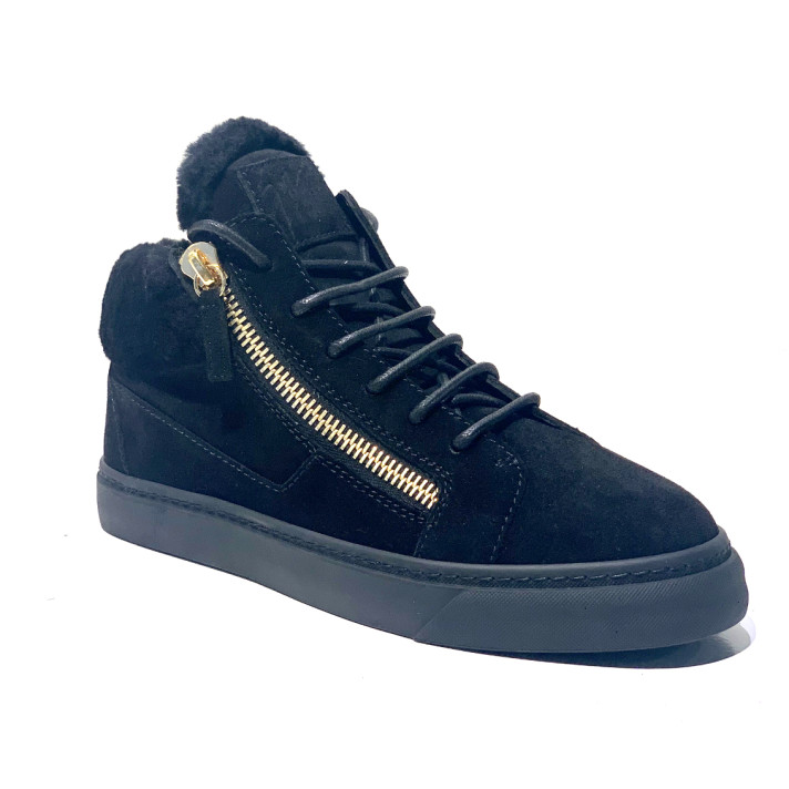 BASKETS KRISS FOURREES NOIRES GIUSEPPE ZANOTTI