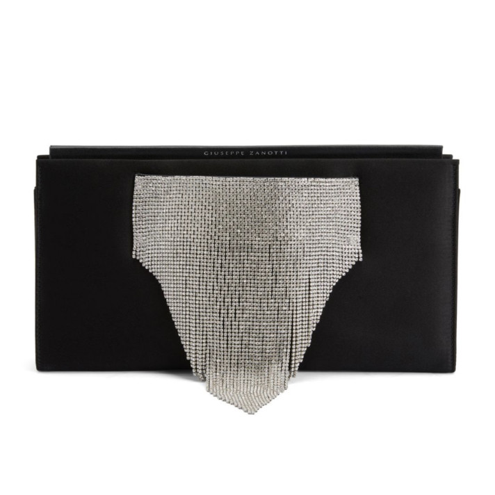 POCHETTE JOSIANE SATIN NOIRE GIUSEPPE ZANOTTI