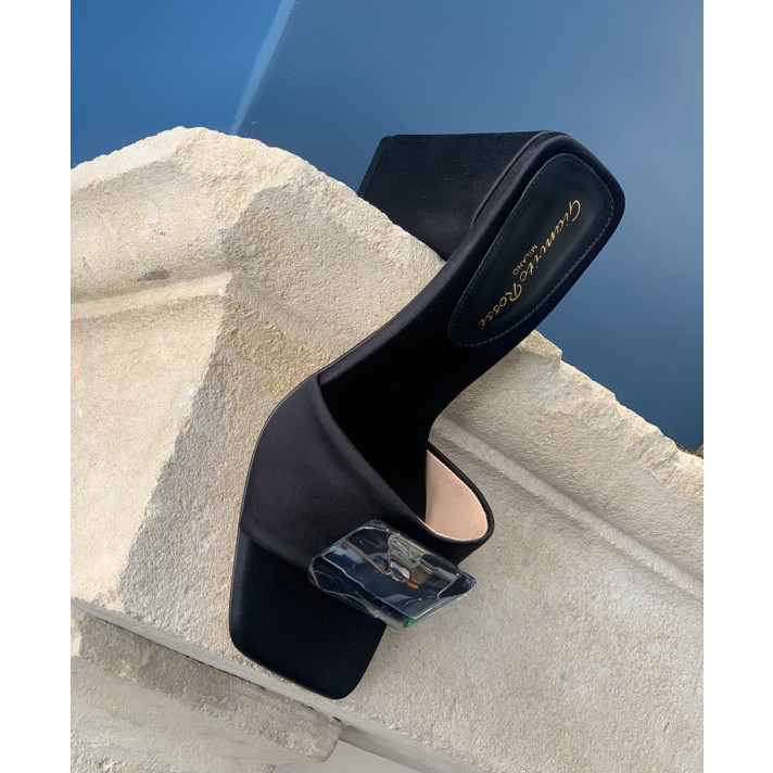 JAIPUR MULES SATIN NOIRES GIANVITO ROSSI