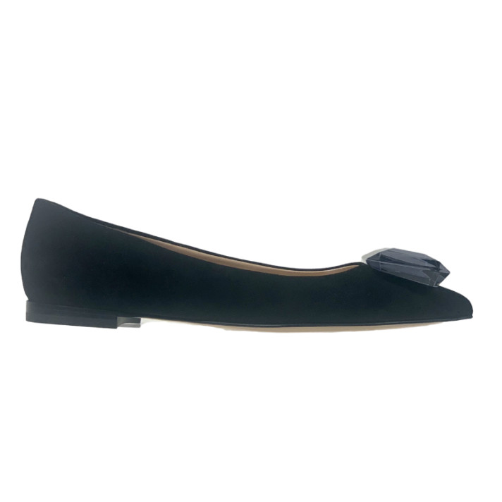 JAIPUR BALLERINES NOIRES VEAU VELOURS GIANVITO ROSSI