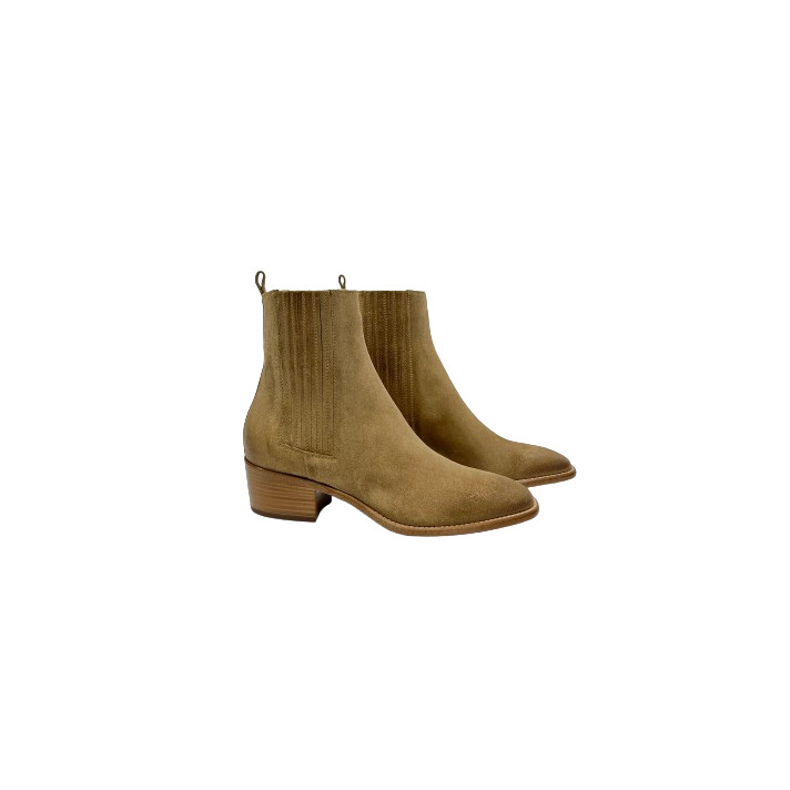 BOTTINE SR 405118 CUIR VELOURS CARAMEL SARTORE