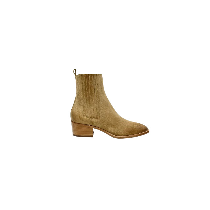 BOTTINE SR 405118 CUIR VELOURS CARAMEL SARTORE