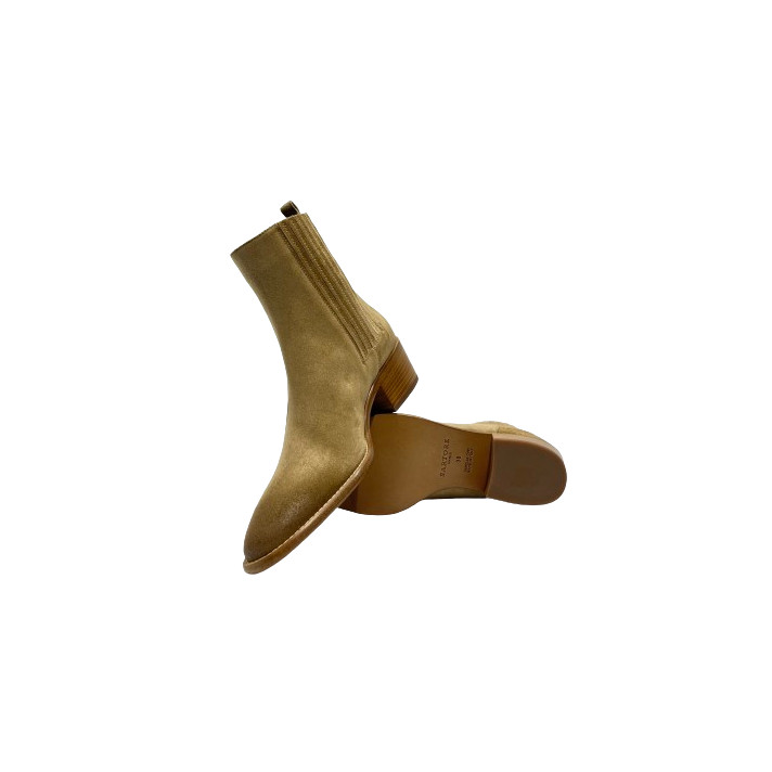 BOTTINE SR 405118 CUIR VELOURS CARAMEL SARTORE