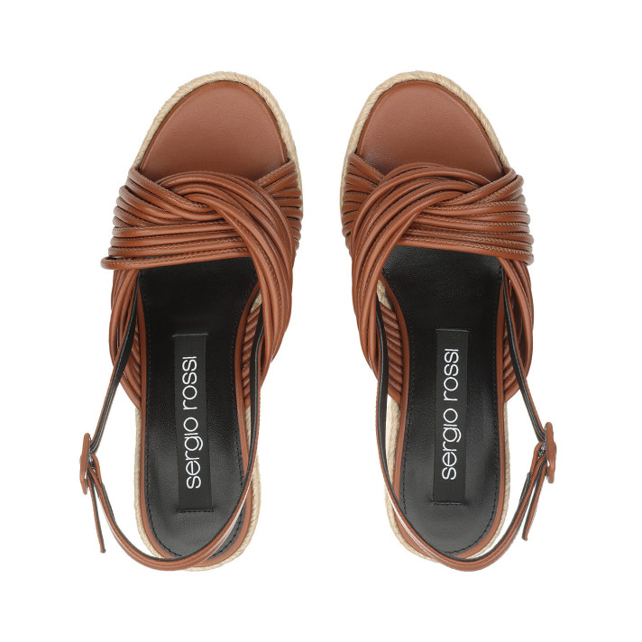 ARIDA SANDALE SEVENTY COGNAC SERGIO ROSSI