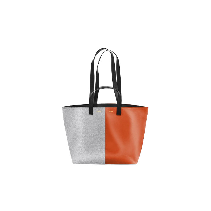 LE PRATIQUE CUIR SMALL ORANGE/SILVER CAHU
