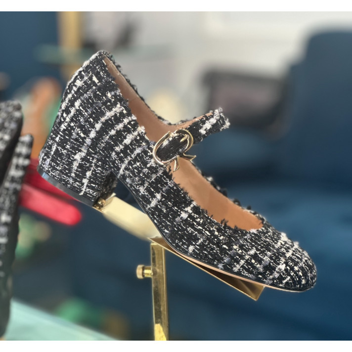 BALLERINE BOUCLE NOIR GIANVITO ROSSI