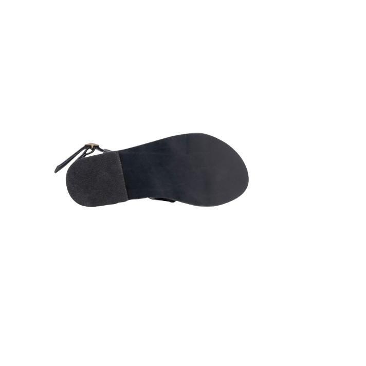 HARIETTE SANDALE CUIR ET COBRA NOIR CLARIS VIROT