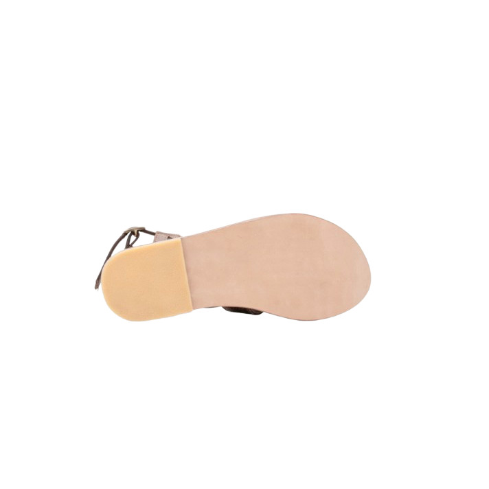 HARIETTE SANDALE CUIR ET COBRA CHOCOLAT CLARIS VIROT