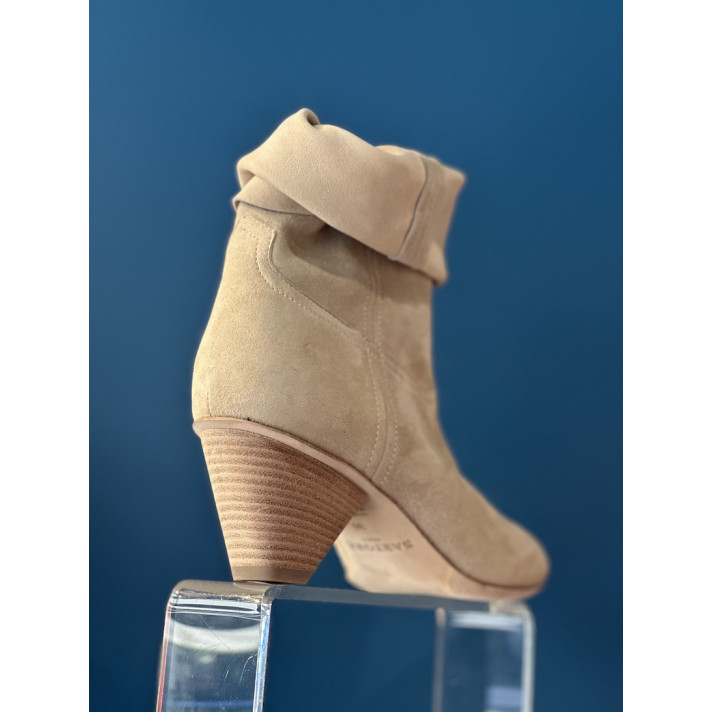 BOTTINE SR471403 CUIR VELOURS ÉCRU SARTORE