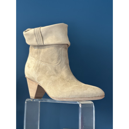 BOTTINE SR471403 CUIR VELOURS ÉCRU SARTORE