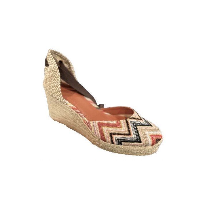 EVA ESPADRILLE COMPENSE 60 MULTICO ORANGE MARR MISSONI