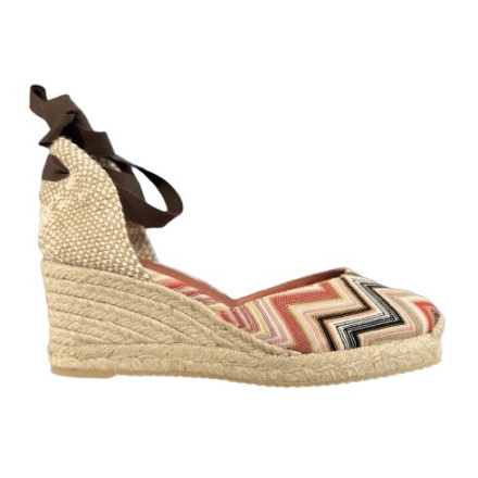 EVA ESPADRILLE COMPENSE 60 MULTICO ORANGE MARR MISSONI