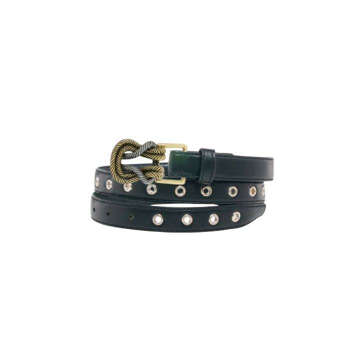 BABY CEINTURE NAPPA NOIR ARG OEILLET CLARIS VIROT
