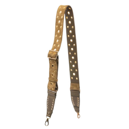 BANDOULIERE DAIN OLIVE OILLET OR CLARIS VIROT