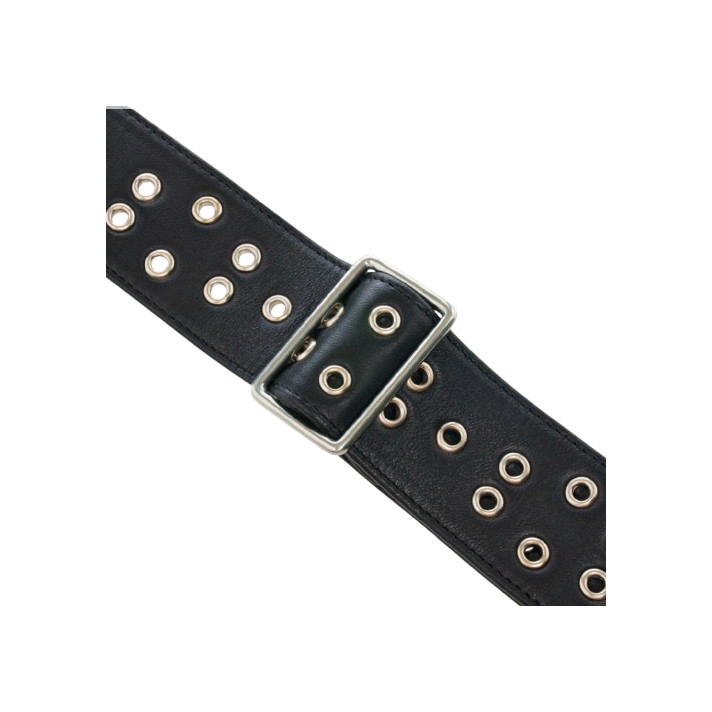BANDOULIERE NOIR OEILLET ARGENT CLARIS VIROT