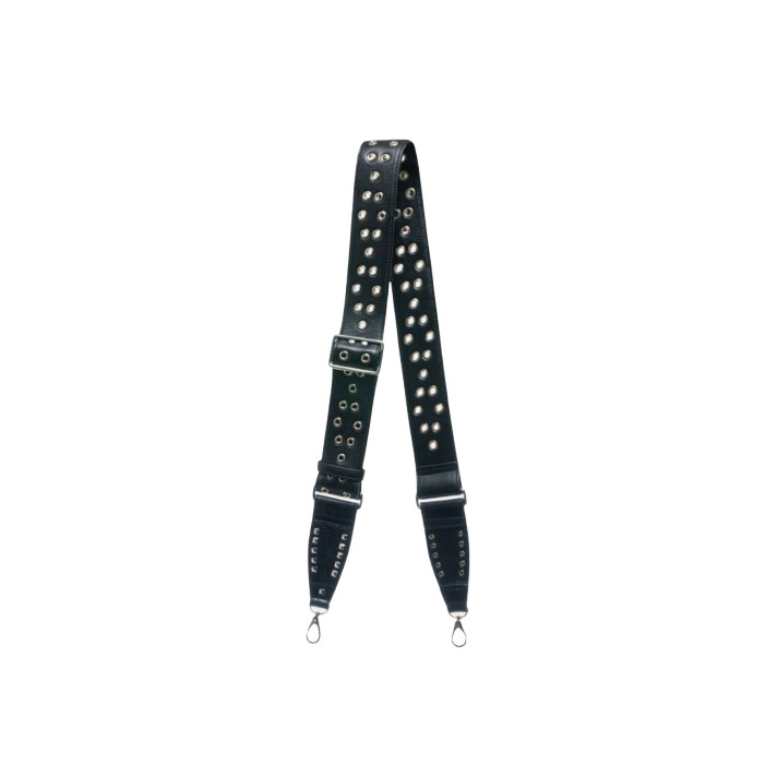 BANDOULIERE NOIR OEILLET ARGENT CLARIS VIROT