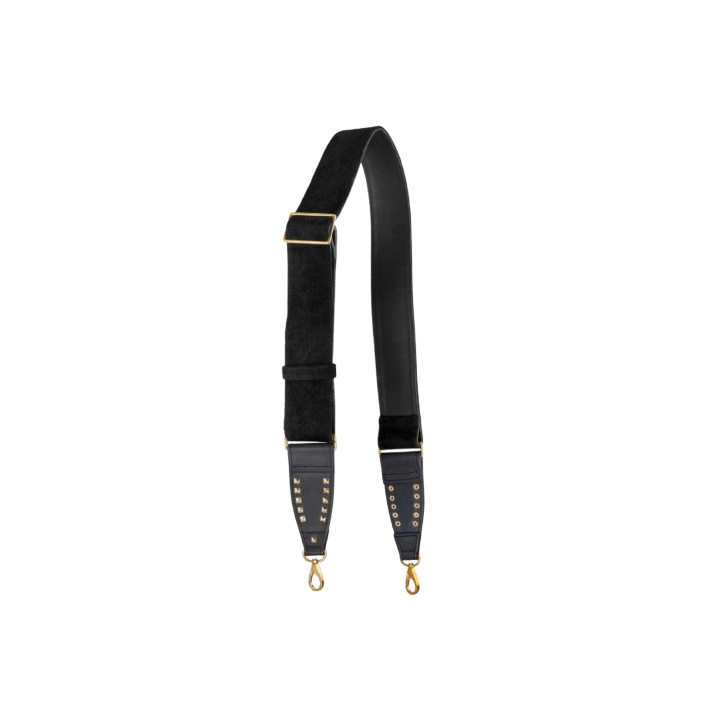 BANDOULIERE DAIM NOIR/OR CLARIS VIROT
