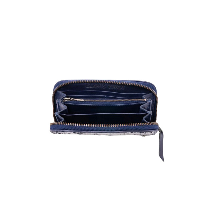 PORTEFEUILLE BOB PYTHON NAVY CLARIS VIROT