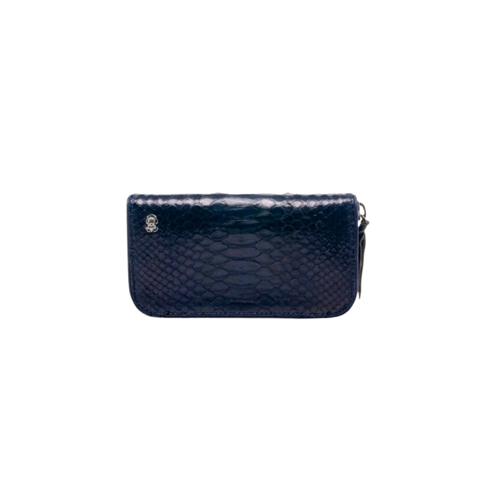 PORTEFEUILLE BOB PYTHON NAVY CLARIS VIROT