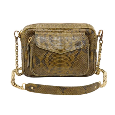 SAC CHARLY PYTHON DARK KAKI CLARIS VIROT