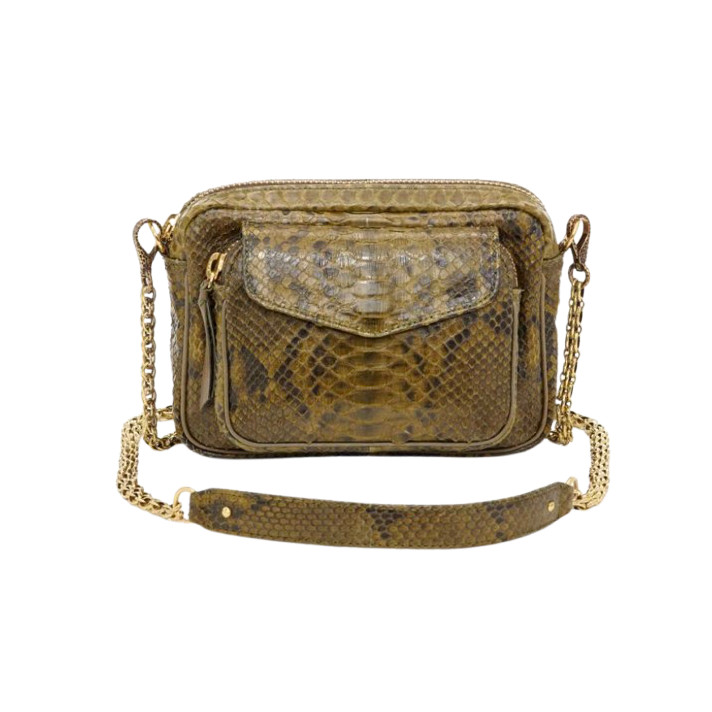 SAC CHARLY PYTHON DARK KAKI CLARIS VIROT
