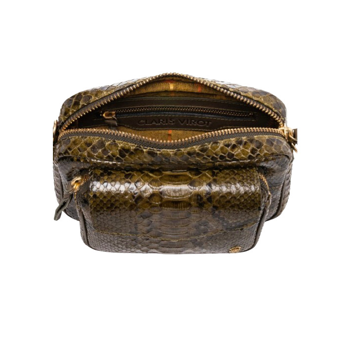 SAC CHARLY PYTHON DARK KAKI CLARIS VIROT