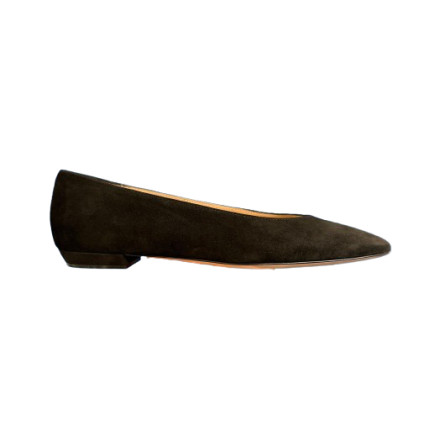 AMELIA FLAT DAIM NOIR GIANVITO ROSSI