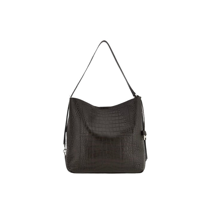 SAC HOBO EFFET CROCO CHOCO HOGAN