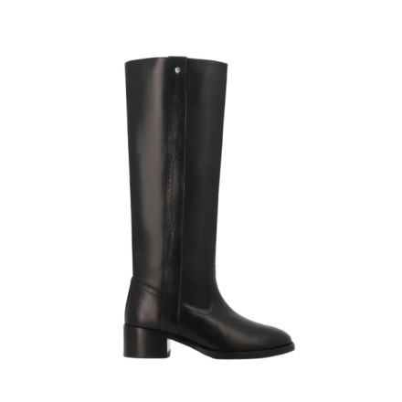 BOTTES DUNE CUIR NOIR SOCQUE PARIS