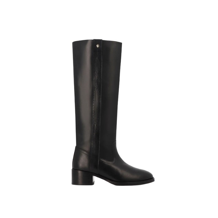 BOTTES DUNE CUIR NOIR SOCQUE PARIS