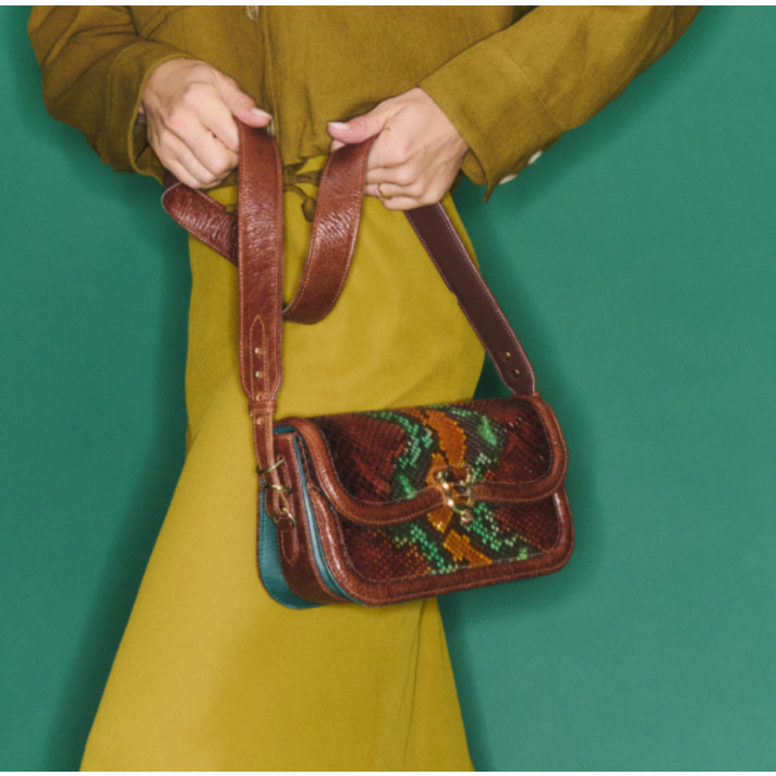 SAC MANON BAGUETTE PYTHON OASIS CLARIS VIROT