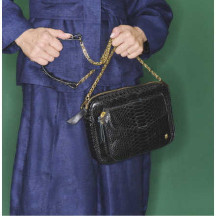 BIG CHARLY PYTHON NOIR CHAINE OR CLARIS VIROT