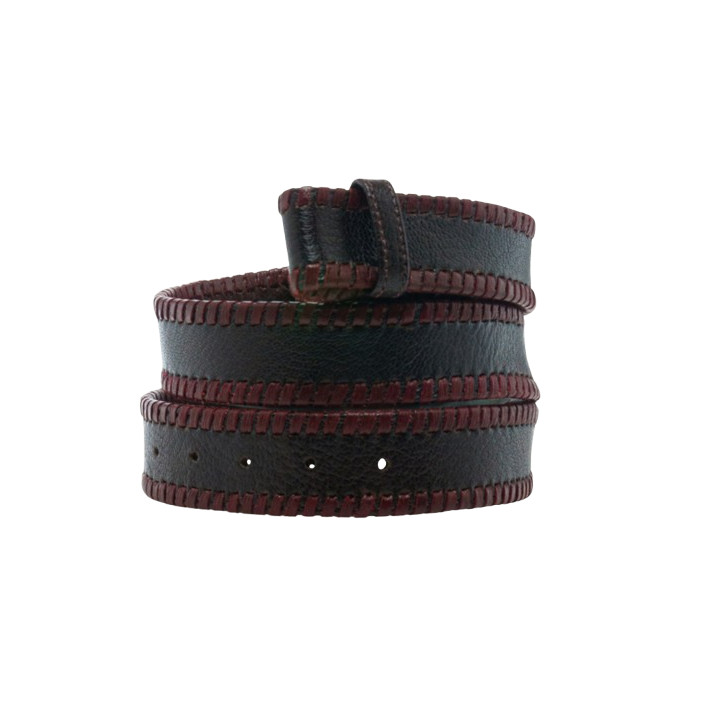 CEINTURE VEAU VELOUR SEKHMET BRODE BORDEAUX CLARIS VIROT