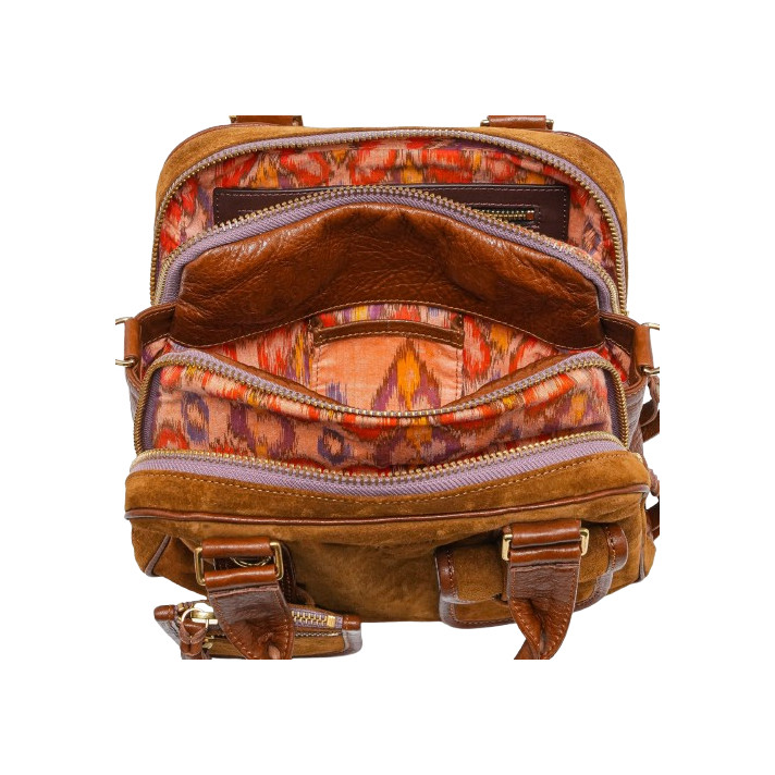SAC RICHIE CUIR TABAC CLARIS VIROT
