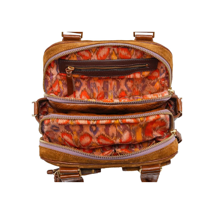 SAC RICHIE CUIR TABAC CLARIS VIROT