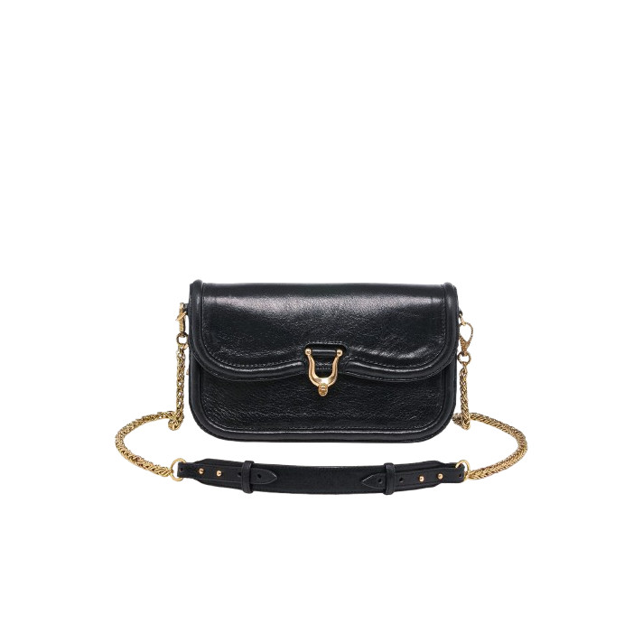 SAC MANON BAGUETTE CUIR NOIR CLARIS VIROT