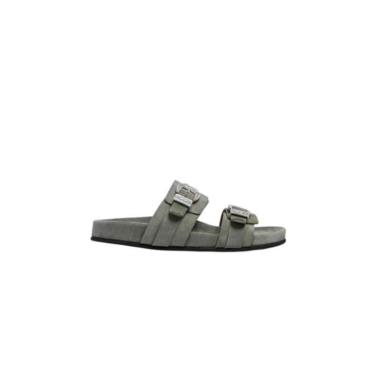 MULE SR474102 CUIR VELOURS OLIVE SARTORE