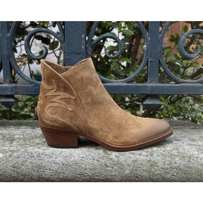BOTTINE ZIPPEE SR470304 CUIR VELOURS RECIFE SARTORE