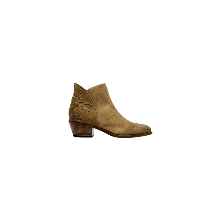 BOTTINE ZIPPEE SR470304 CUIR VELOURS RECIFE SARTORE