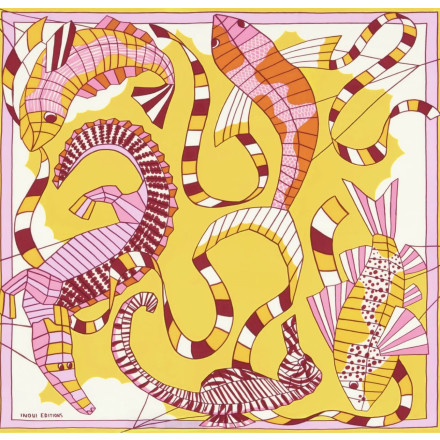 CARRE 65 CERFS VOLANTS JAUNE IE