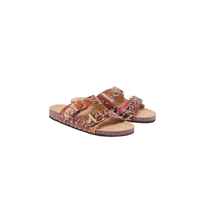 ODETTES SANDALES PYTHON TERRACOTTA CLARIS VIROT