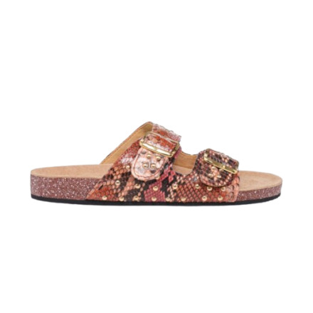 ODETTES SANDALES PYTHON TERRACOTTA CLARIS VIROT