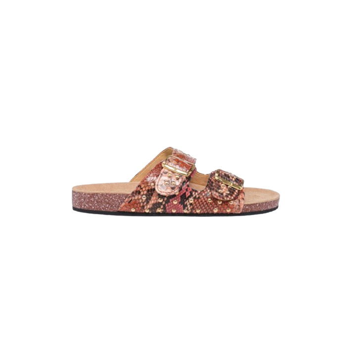 ODETTES SANDALES PYTHON TERRACOTTA CLARIS VIROT