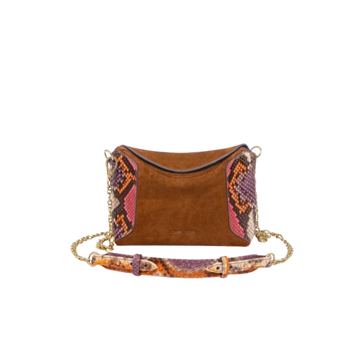 MINI GAIA SAC PYTHON CUIR TABAC ROSAVANDE CLARIS VIROT