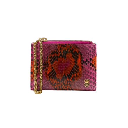 PORTE MONNAIE HECTOR PYTHON ABRICOT CLARIS VIROT
