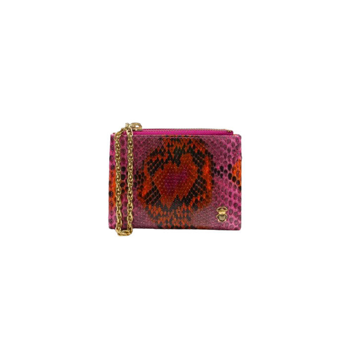 PORTE MONNAIE HECTOR PYTHON ABRICOT CLARIS VIROT